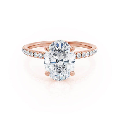 1.5 CT Oval Hidden Halo & Pave Moissanite Engagement Ring