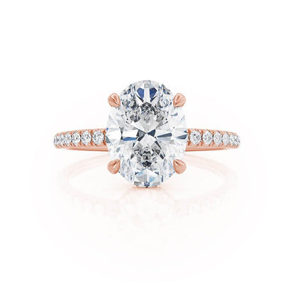 1.5 CT Oval Hidden Halo & Pave Moissanite Engagement Ring