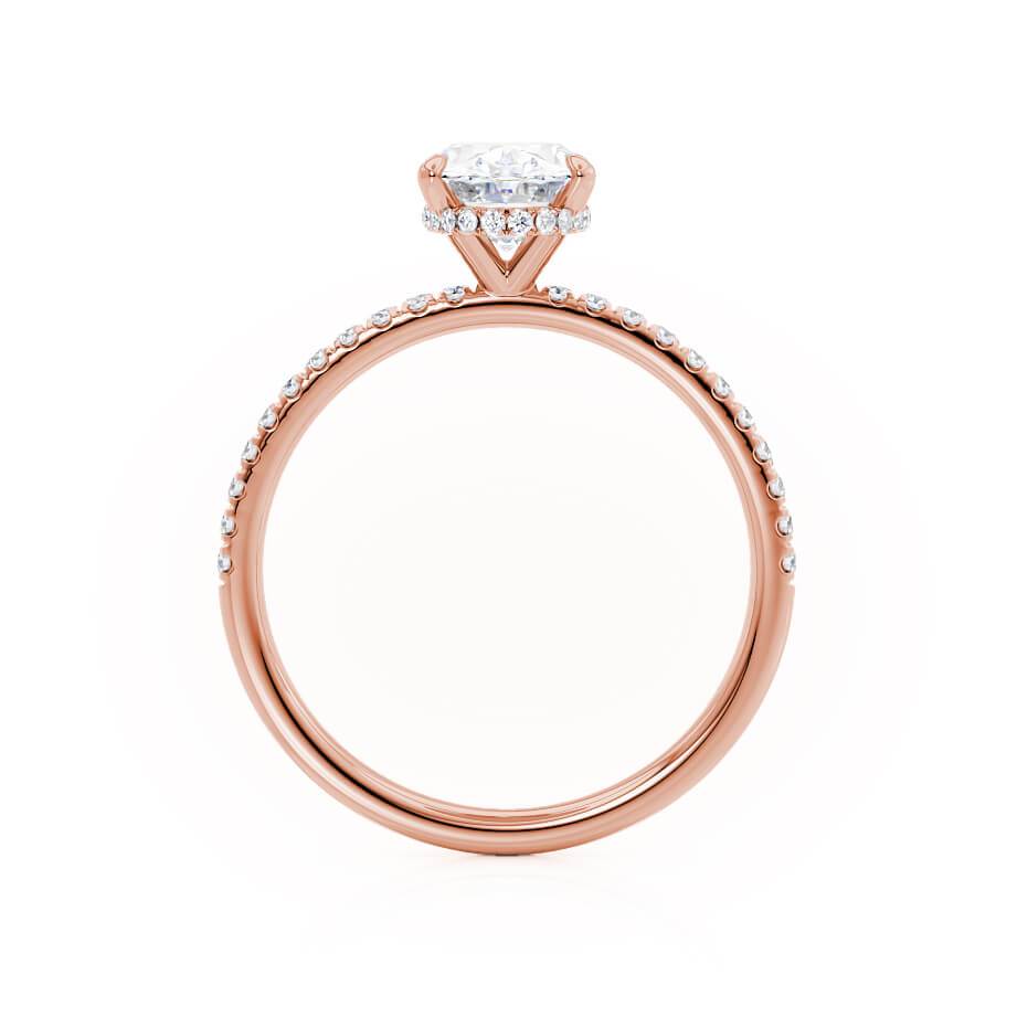 1.5 CT Oval Hidden Halo & Pave Moissanite Engagement Ring