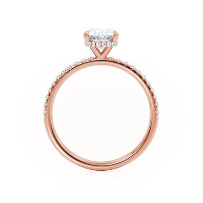 1.5 CT Oval Hidden Halo & Pave Moissanite Engagement Ring