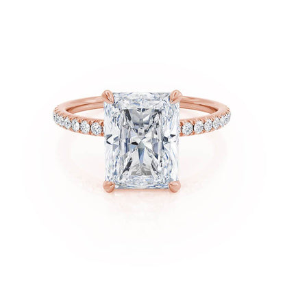 1.8 CT Radiant Hidden Halo & Pave Moissanite Engagement Ring
