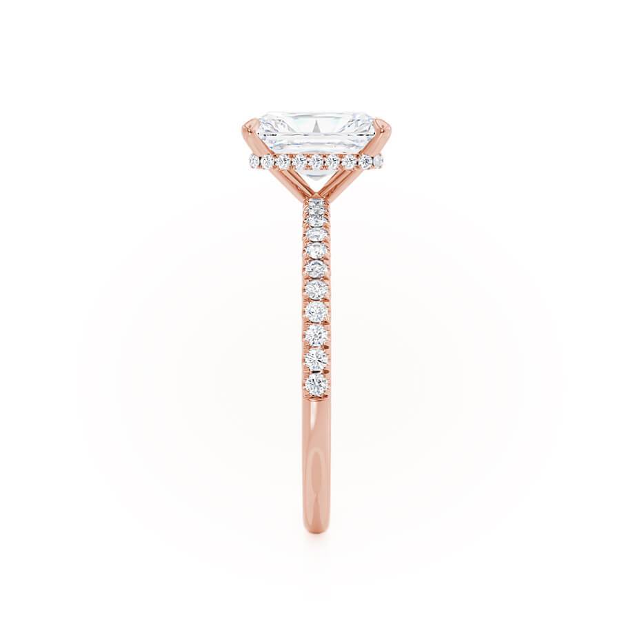 1.8 CT Radiant Hidden Halo & Pave Moissanite Engagement Ring
