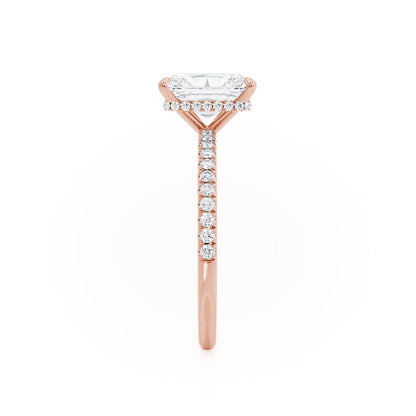 1.8 CT Radiant Hidden Halo & Pave Moissanite Engagement Ring