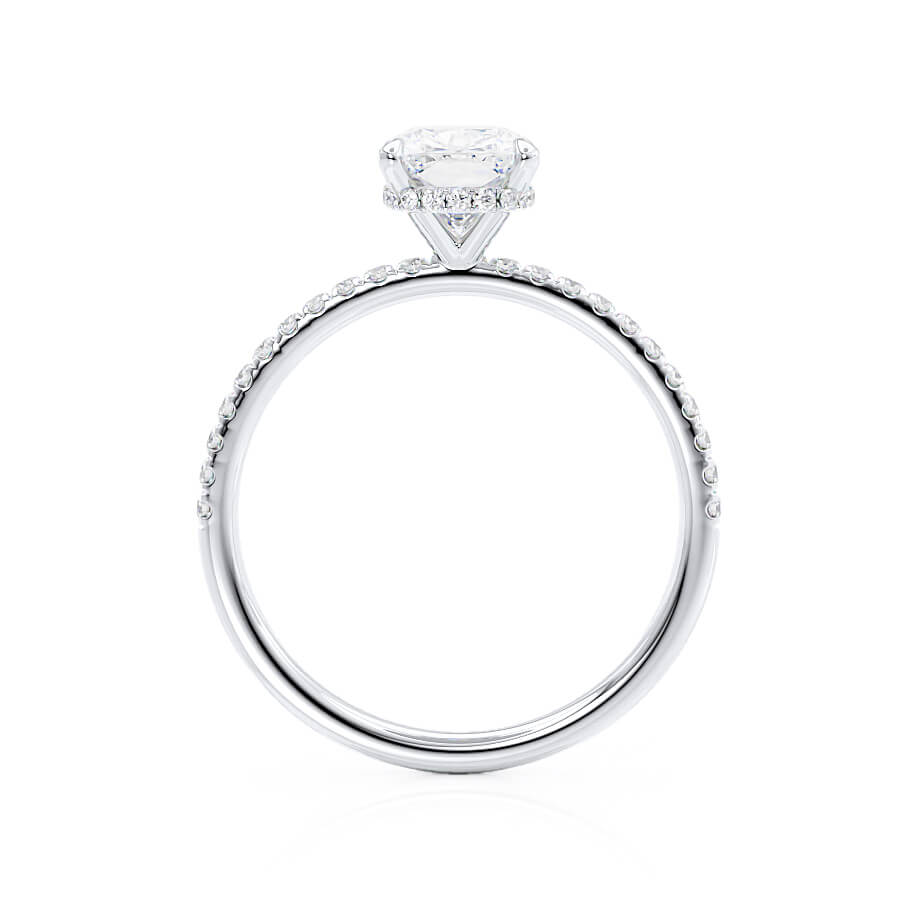 2.3 CT Elongated Cushion Pave Moissanite Engagement Ring