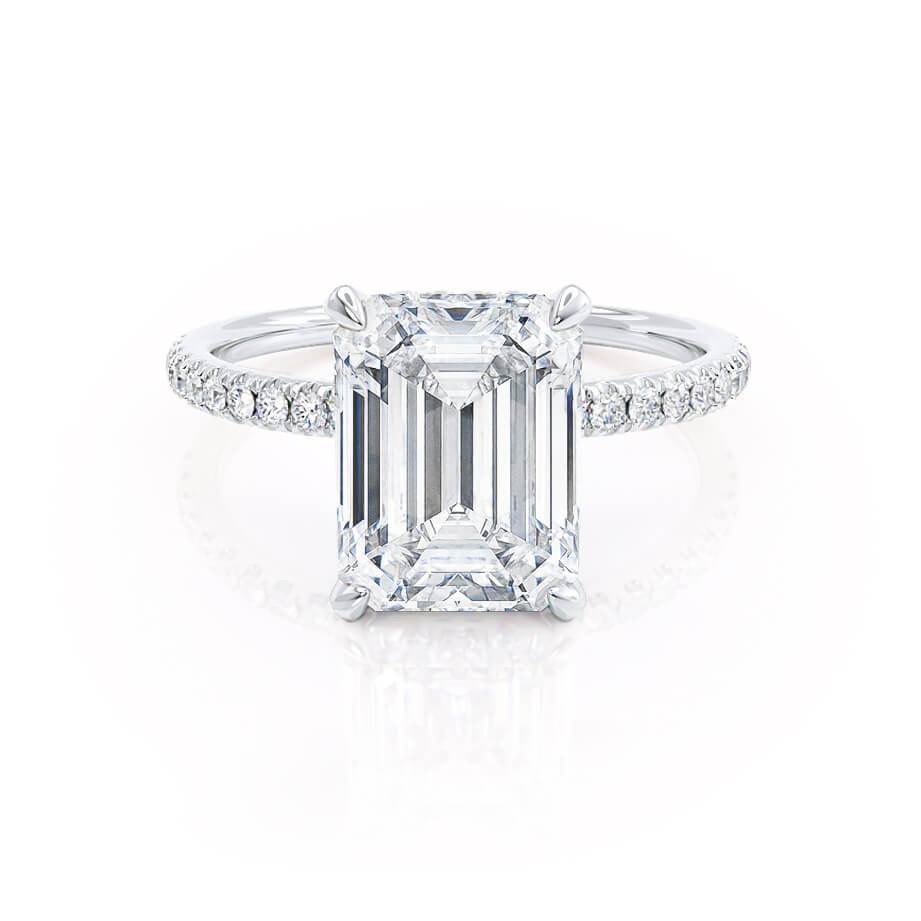 1.75 CT Emerald Pave Moissanite Engagement Ring