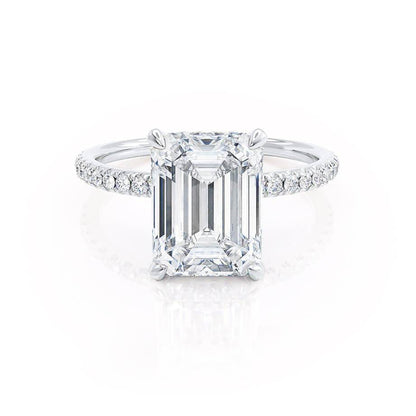 1.75 CT Emerald Pave Moissanite Engagement Ring