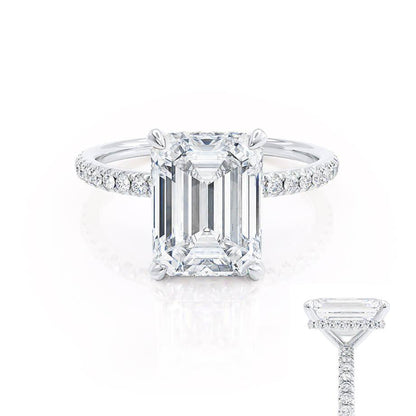 1.75 CT Emerald Pave Moissanite Engagement Ring