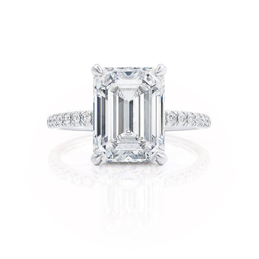 1.75 CT Emerald Pave Moissanite Engagement Ring
