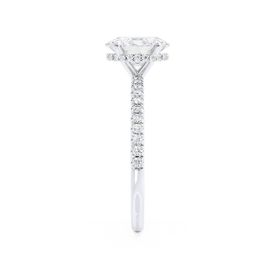 1.5 CT Oval Hidden Halo & Pave Moissanite Engagement Ring