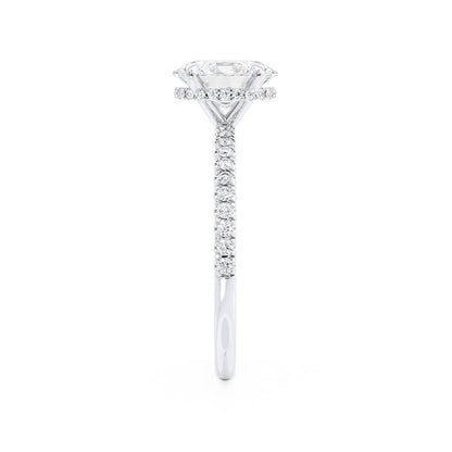 1.5 CT Oval Hidden Halo & Pave Moissanite Engagement Ring