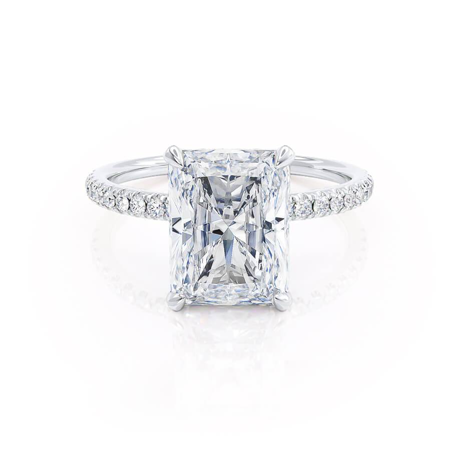 1.8 CT Radiant Pave Moissanite Engagement Ring