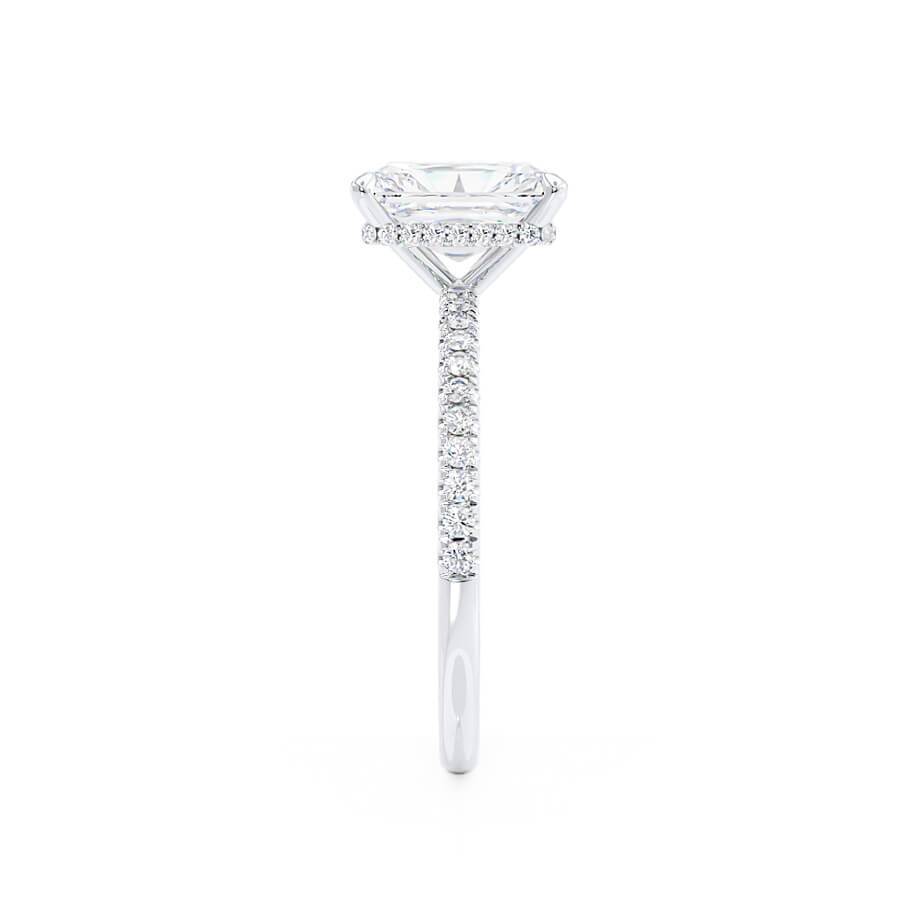 1.8 CT Radiant Hidden Halo & Pave Moissanite Engagement Ring