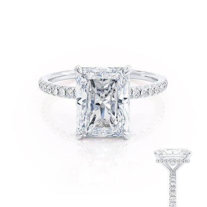 1.8 CT Radiant Pave Moissanite Engagement Ring