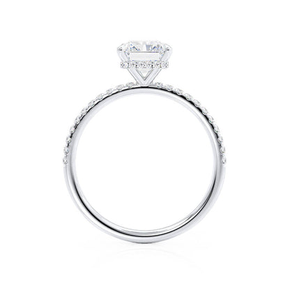 1.8 CT Radiant Hidden Halo & Pave Moissanite Engagement Ring