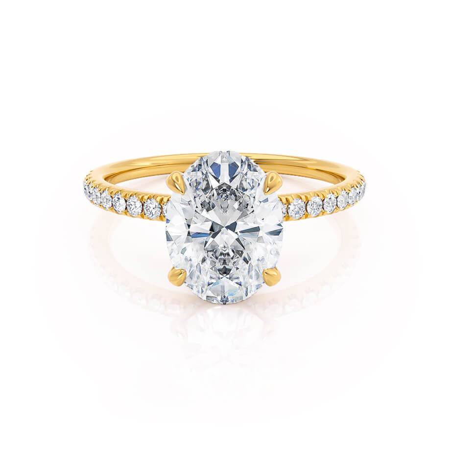 1.5 CT Oval Pave Moissanite Engagement Ring