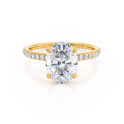 1.5 CT Oval Pave Moissanite Engagement Ring
