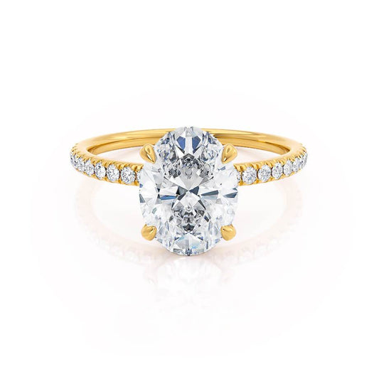 1.5 CT Oval Pave Moissanite Engagement Ring
