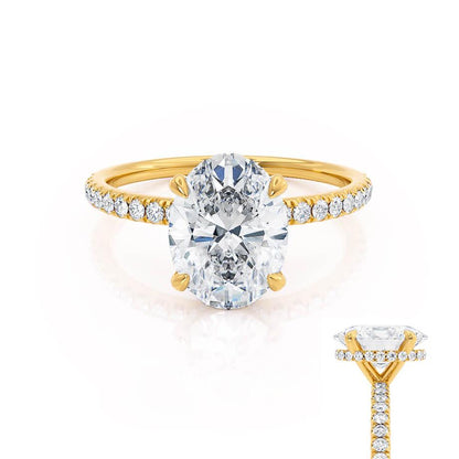 1.5 CT Oval Pave Moissanite Engagement Ring