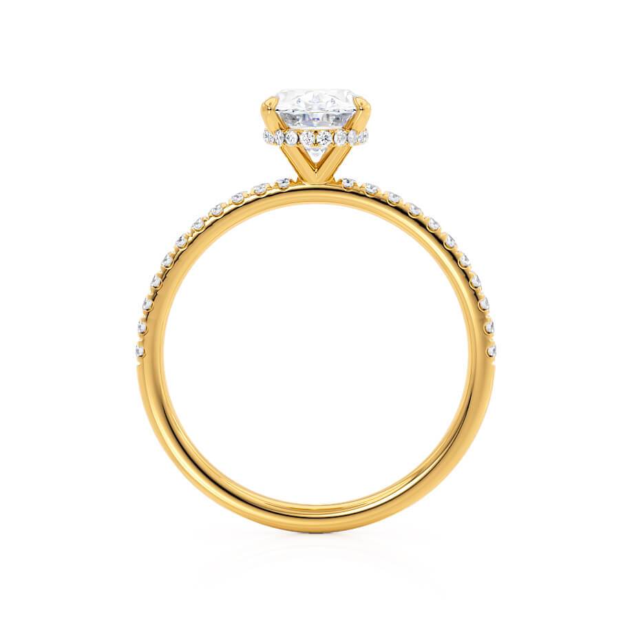 1.5 CT Oval Pave Moissanite Engagement Ring