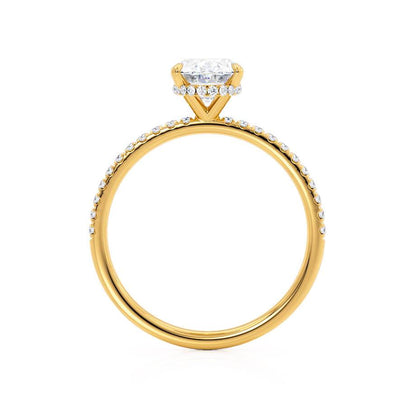 1.5 CT Oval Pave Moissanite Engagement Ring