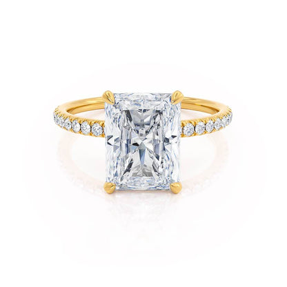 1.8 CT Radiant Hidden Halo & Pave Moissanite Engagement Ring