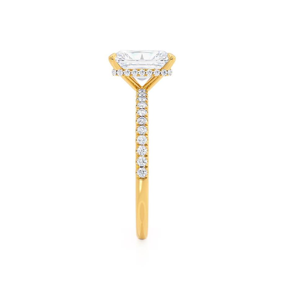 1.8 CT Radiant Hidden Halo & Pave Moissanite Engagement Ring