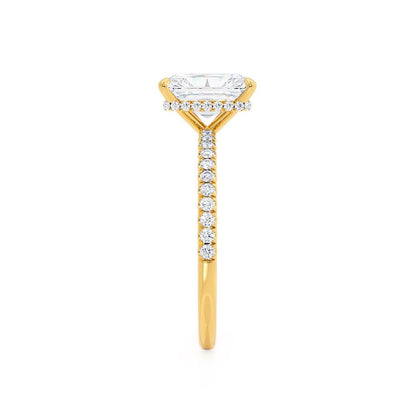 1.8 CT Radiant Hidden Halo & Pave Moissanite Engagement Ring