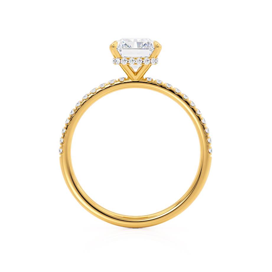 1.8 CT Radiant Hidden Halo & Pave Moissanite Engagement Ring