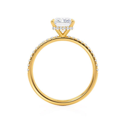 1.8 CT Radiant Hidden Halo & Pave Moissanite Engagement Ring