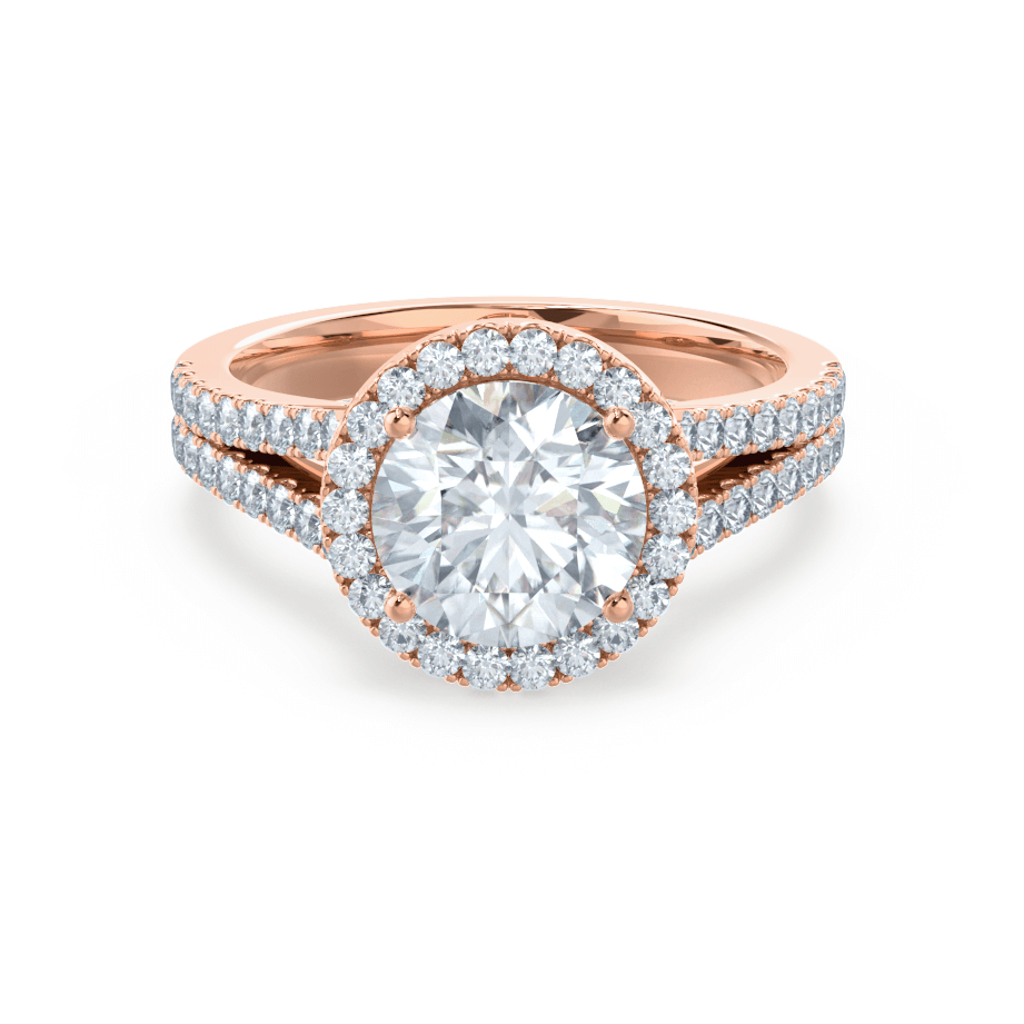 1 CT Round Halo & Pave Moissanite Engagement Ring