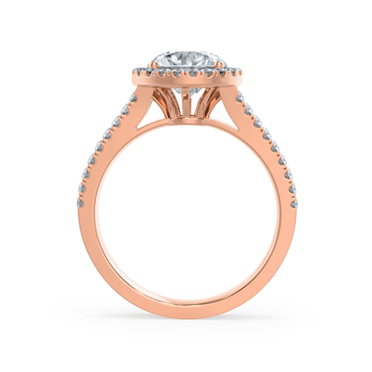 1 CT Round Halo & Pave Moissanite Engagement Ring