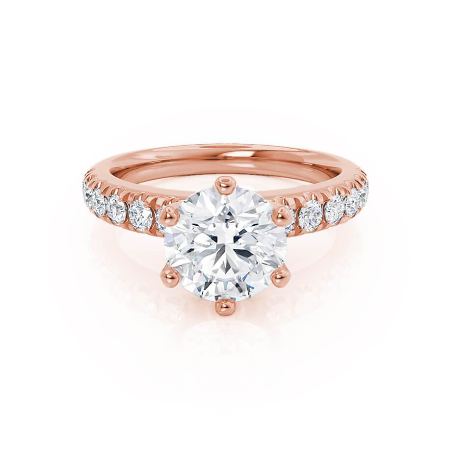1.9 CT Round Pave Moissanite Engagement Ring