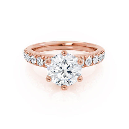 1.9 CT Round Pave Moissanite Engagement Ring