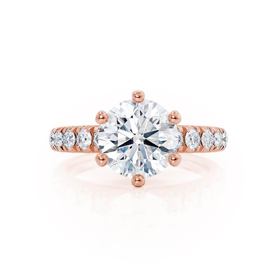 1.9 CT Round Pave Moissanite Engagement Ring