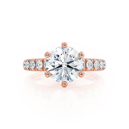 1.9 CT Round Pave Moissanite Engagement Ring
