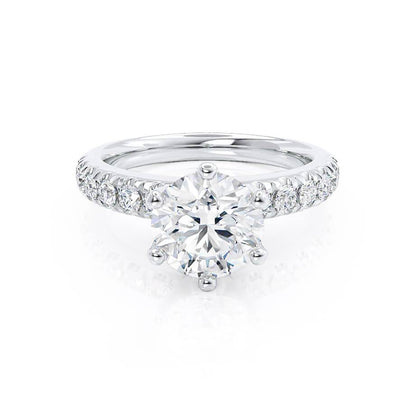 1.9 CT Round Pave Moissanite Engagement Ring