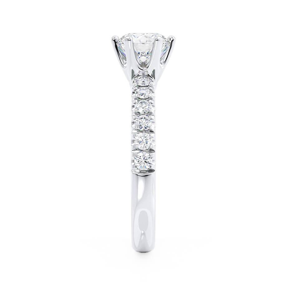 1.9 CT Round Pave Moissanite Engagement Ring