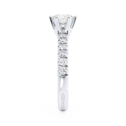 1.9 CT Round Pave Moissanite Engagement Ring