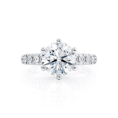 1.9 CT Round Pave Moissanite Engagement Ring
