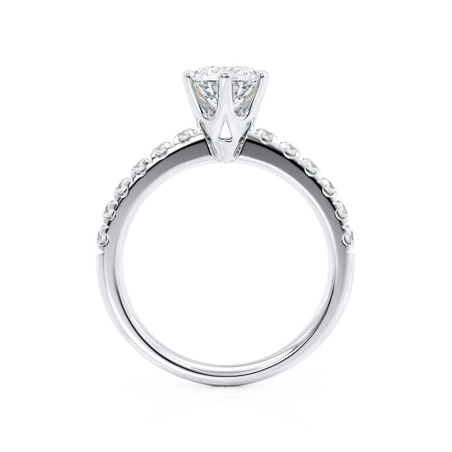 1.9 CT Round Pave Moissanite Engagement Ring