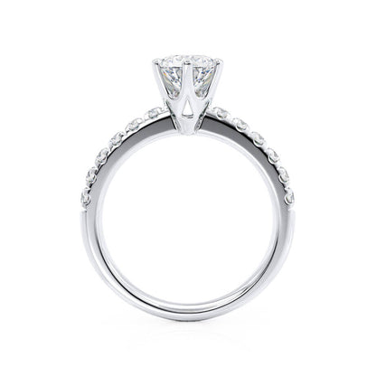 1.9 CT Round Pave Moissanite Engagement Ring