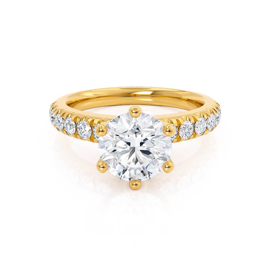 1.9 CT Round Pave Moissanite Engagement Ring
