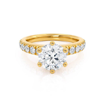 1.9 CT Round Pave Moissanite Engagement Ring