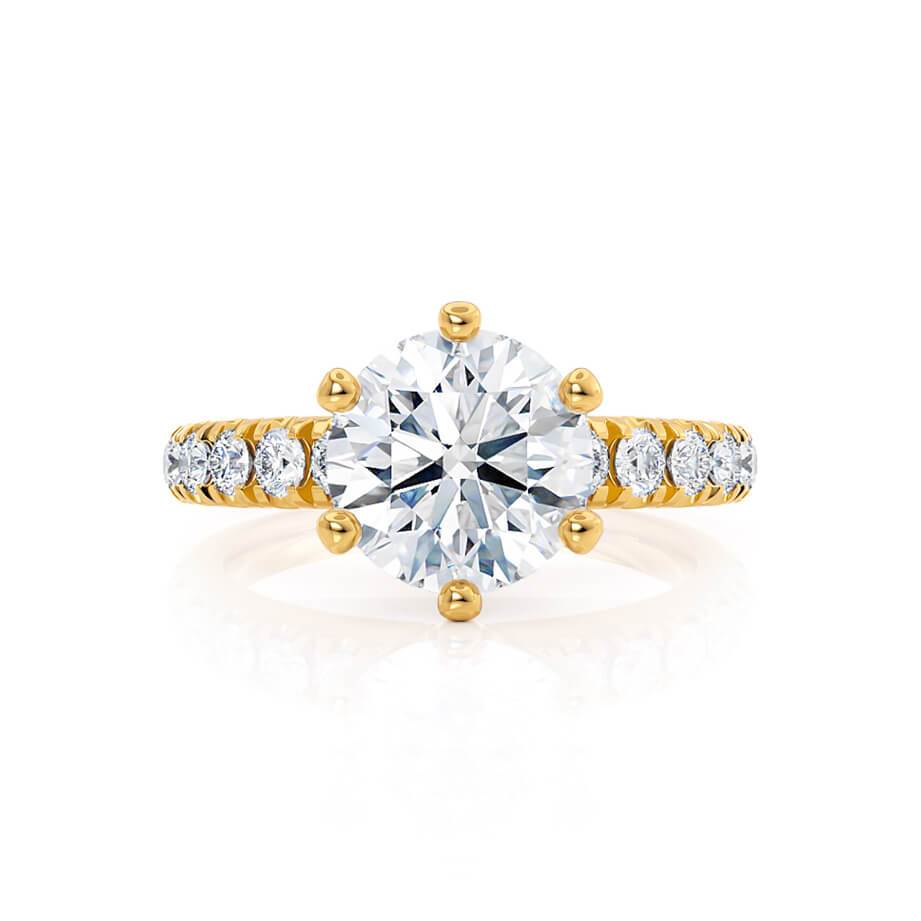 1.9 CT Round Pave Moissanite Engagement Ring