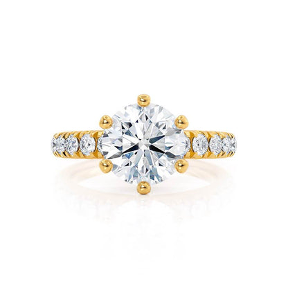 1.9 CT Round Pave Moissanite Engagement Ring