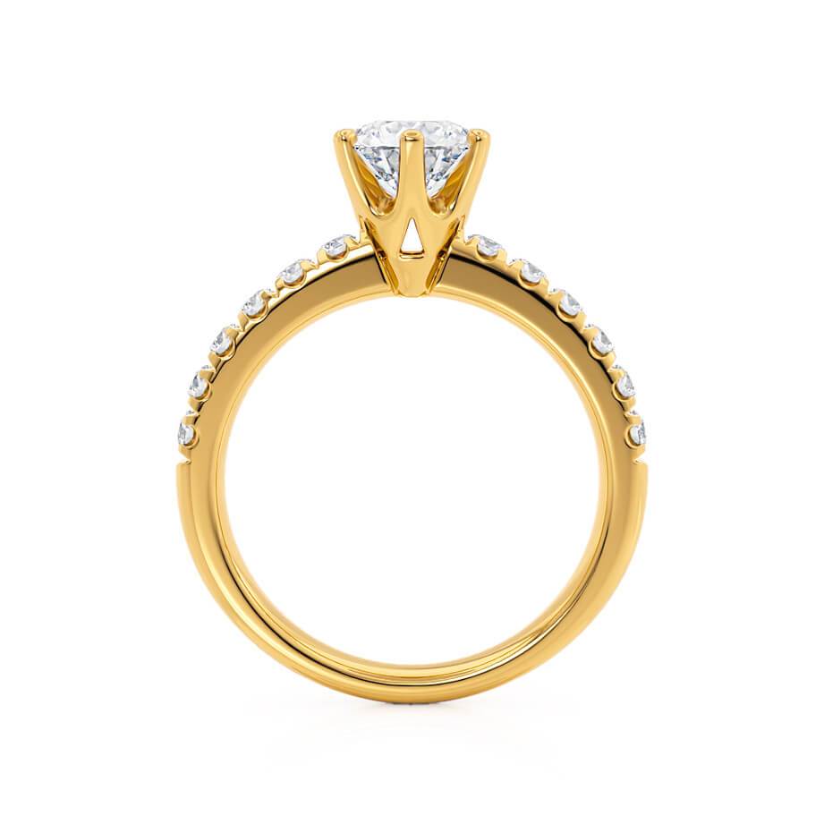 1.9 CT Round Pave Moissanite Engagement Ring