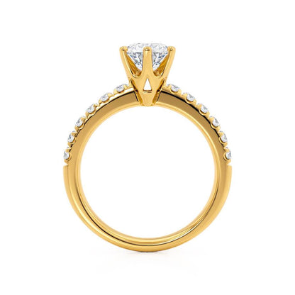 1.9 CT Round Pave Moissanite Engagement Ring