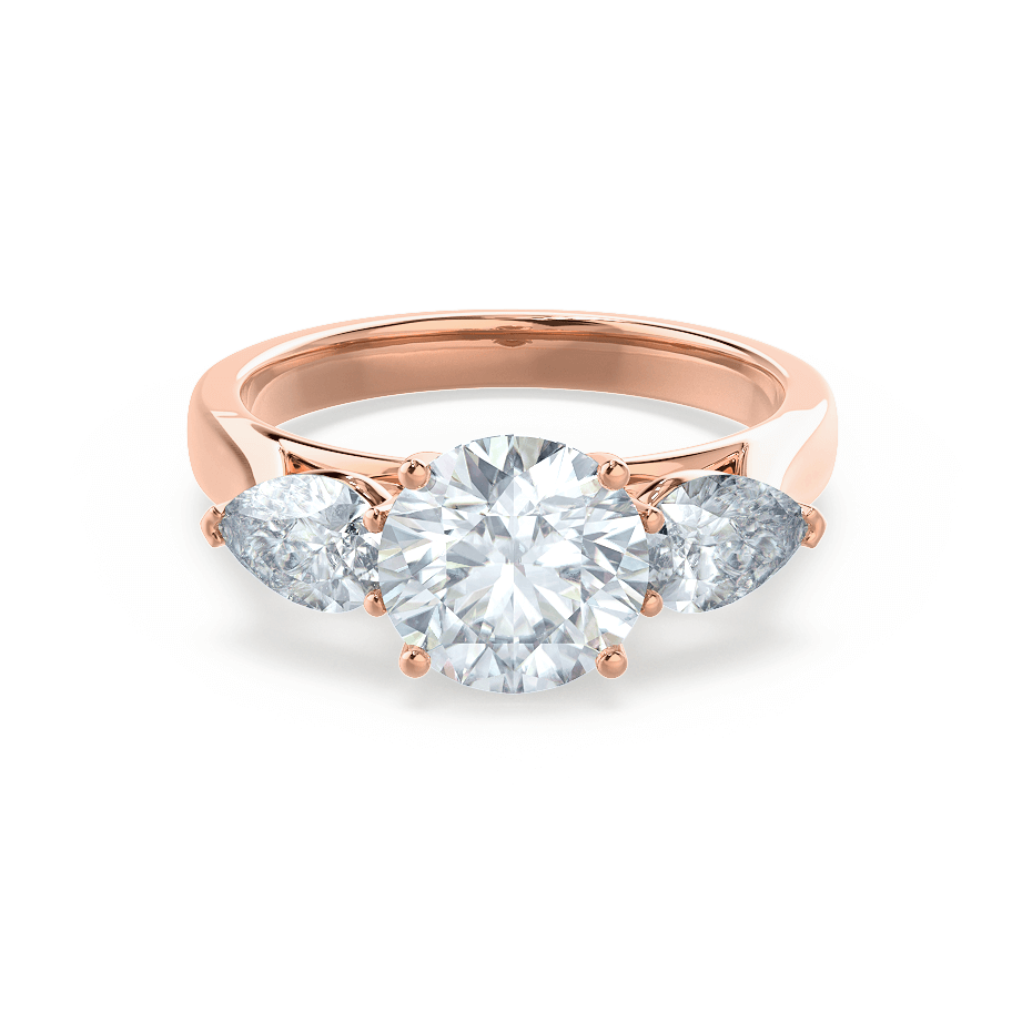1 CT Round Three Stone Moissanite Engagement Ring