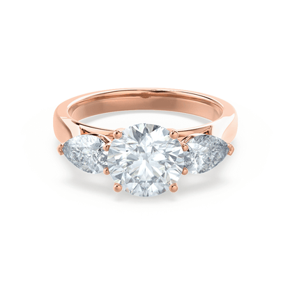 1 CT Round Three Stone Moissanite Engagement Ring