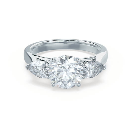 1 CT Round Three Stone Moissanite Engagement Ring